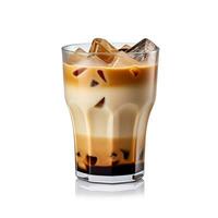 ai genererad glasögon av kaffe mjölk i glas foto