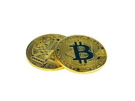 bitcoin kryptovaluta digital isolerad på vit bakgrund med urklippsbana, btc valutateknik affärsinternet koncept