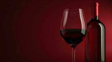 ai genererad en glas av röd vin på en tabell med tranbär på de topp foto