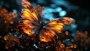 ai genererad en vibrerande fjäril vinge ställer ut natur skönhet och kreativitet genererad förbi ai foto