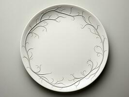 ai genererad elegant keramisk tallrik attrapp för dining och dekor - ai genererad foto