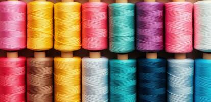 ai genererad Flerfärgad trådar är en större problem i de textil- industri foto