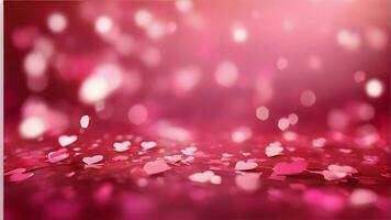 ai genererad abstrakt rosa bokeh bakgrund. hjärtans tema. hjärtans dag bakgrund. foto
