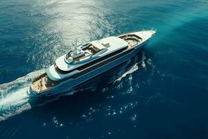 ai genererad Yacht för semester resa segling i blå hav foto