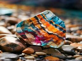 ai genererad mycket slät naturlig sten färgrik bakgrund, tapet, webb design foto