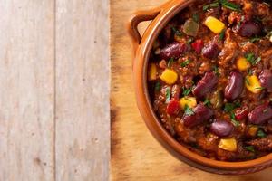 traditionell mexikansk tex mex chili con carne foto