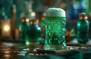 ai genererad st Patricks dag och öl i Irland, st Patricks dag och irländsk öl foto