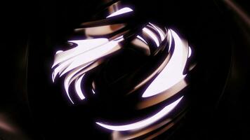 trogen 3d strukturera med roterande boll. design. neon rader glöd i roterande abstrakt boll. metall abstrakt boll roterar med neon rader foto