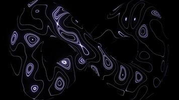 ljus stor gnistrande spring.design.a svart bakgrund med en transparent geometrisk figur i som turkos nyanser skimmer i neon Färg, i animation. foto
