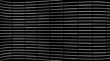 abstrakt animering av rör på sig vågor från grå och vit kort neon Ränder på svart bakgrund. animation. animering av sömlös slinga, tjock Ränder flygande. foto