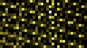 textur av blinkning pixlar. rörelse. gyllene rader av små kvadrater strömmande och lysande från rätt till vänster. foto
