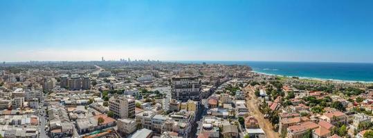 panorama flygvy över södra Tel Aviv stadsdelar och gamla Jaffa foto