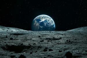 ai genererad de jord som sett från de yta av de måne foto