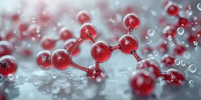 ai genererad generativ ai, abstrakt molekyl form, enda amino syra molekyl. kemi medicin utbildning foto