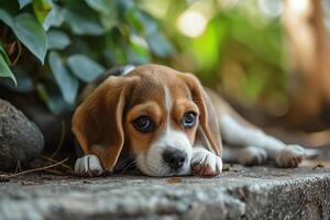 ai genererad söt beagle hund valp foto