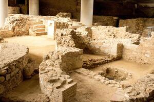 utgrävning webbplats under de ny akropol museum i aten, grekland foto