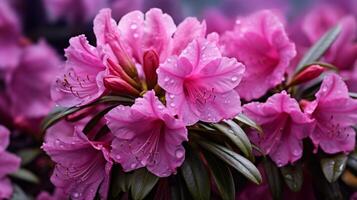 ai genererad rhododendron blommig bakgrund foto