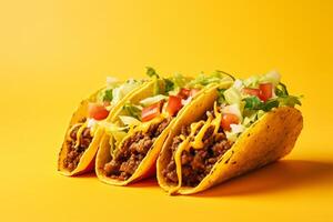 ai genererad traditionell mexikansk tacos med kött och grönsaker generativ ai foto