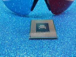 mikroprocessor av en personlig dator från en bärbar dator foto