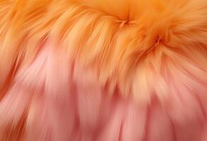 ai genererad räv päls bakgrund textur persika gul, rosa och rosa foto