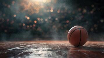 ai genererad basketboll annons bakgrund med kopia Plats foto
