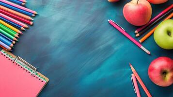 ai genererad beautuful skola bakgrund med kopia Plats foto