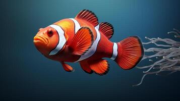 ai genererad natur rödbrun clown fisk fotografi foto