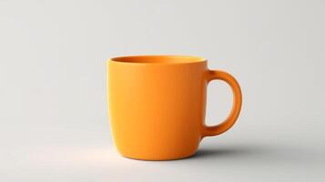 ai genererad orange kaffe kopp på vit bakgrund. foto