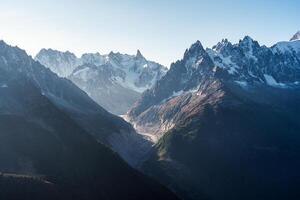 mont blanc massivet i franska alps på chamonix, Frankrike foto