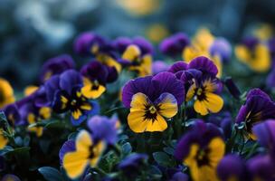 ai genererad pansies blommor blomma tapet för android foto