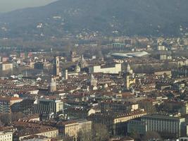 Flygfoto över Turin centrum foto