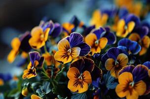 ai genererad pansies blommor blomma tapet för android foto