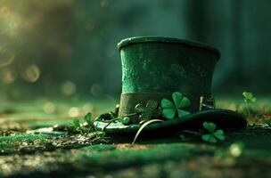 ai genererad st patricks dag logotyp hd tapet bakgrund fri foto