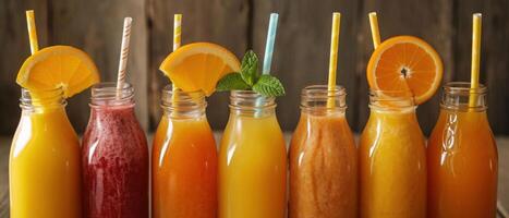 ai genererad dryck juicer friska frukt smoothies foto