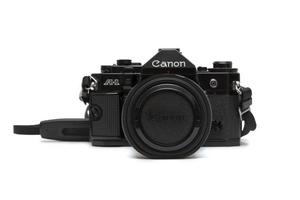 belgrad, serbien, 2 februari 2017 - canon a -1 är en avancerad enkelreflexreflex SLR 35 mm filmkamera för användning med utbytbara objektiv. foto