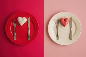 ai genererad hjärtans middag mot födelsedag middag som är Mer romantisk foto