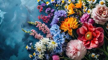 ai genererad vår Semester bakgrund med blomning blommor foto