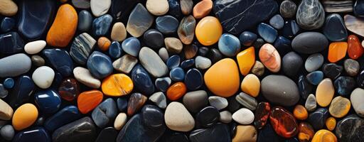ai genererad en knippa av stenar i annorlunda färger och texturer foto