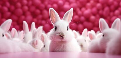 ai genererad kanin rosa kanin foto