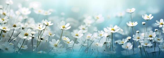 ai genererad de bild ger ett intryck av de blomning vit blommor, foto