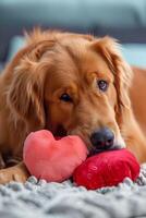 ai genererad valp kärlek hund tillgivenhet i hjärtans hjärtan foto