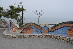 maria reiche parkera med fortplantning i blommor av de nazca rader, miraflores, lima, peru foto