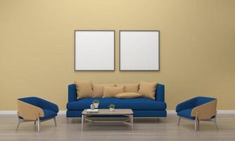 3D gjorda interiör modernt vardagsrum ram med soffa - soffa och bord