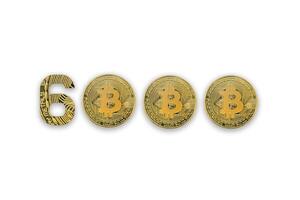 6000 bitcoin utbyta Betygsätta, isolerat. crypto valuta stil för design. foto