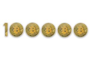 100000 bitcoin utbyta Betygsätta, isolerat. crypto valuta stil för design. foto