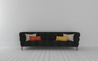 realistisk mockup av 3d gjorda av interiören i modernt vardagsrum med soffa - soffa och bord