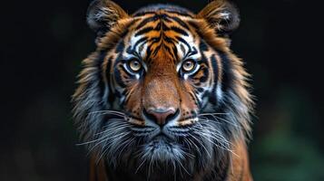 ai genererad porträtt av en sibirisk tiger panthera tigris altaica foto