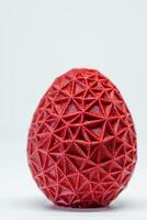 3d tryckt ägg, påsk objekt, voronoi polygonal stil dekoration foto