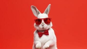 kanin bär glasögon och löja mot kamera foto