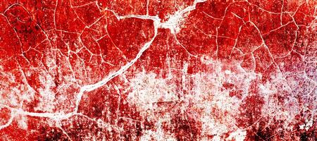 röd smutsig vägg grunge textur. abstrakt skrämmande betong, Skräck cement för bakgrund. gammal betong vägg. grunge bakgrund för design. bedrövad, blod, knäckt, bruten, smulad foto